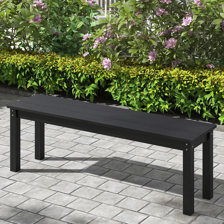 Giantex 55" HDPE Outdoor Bench 2-3 People Weatherproof Backless Patio Garden Bench