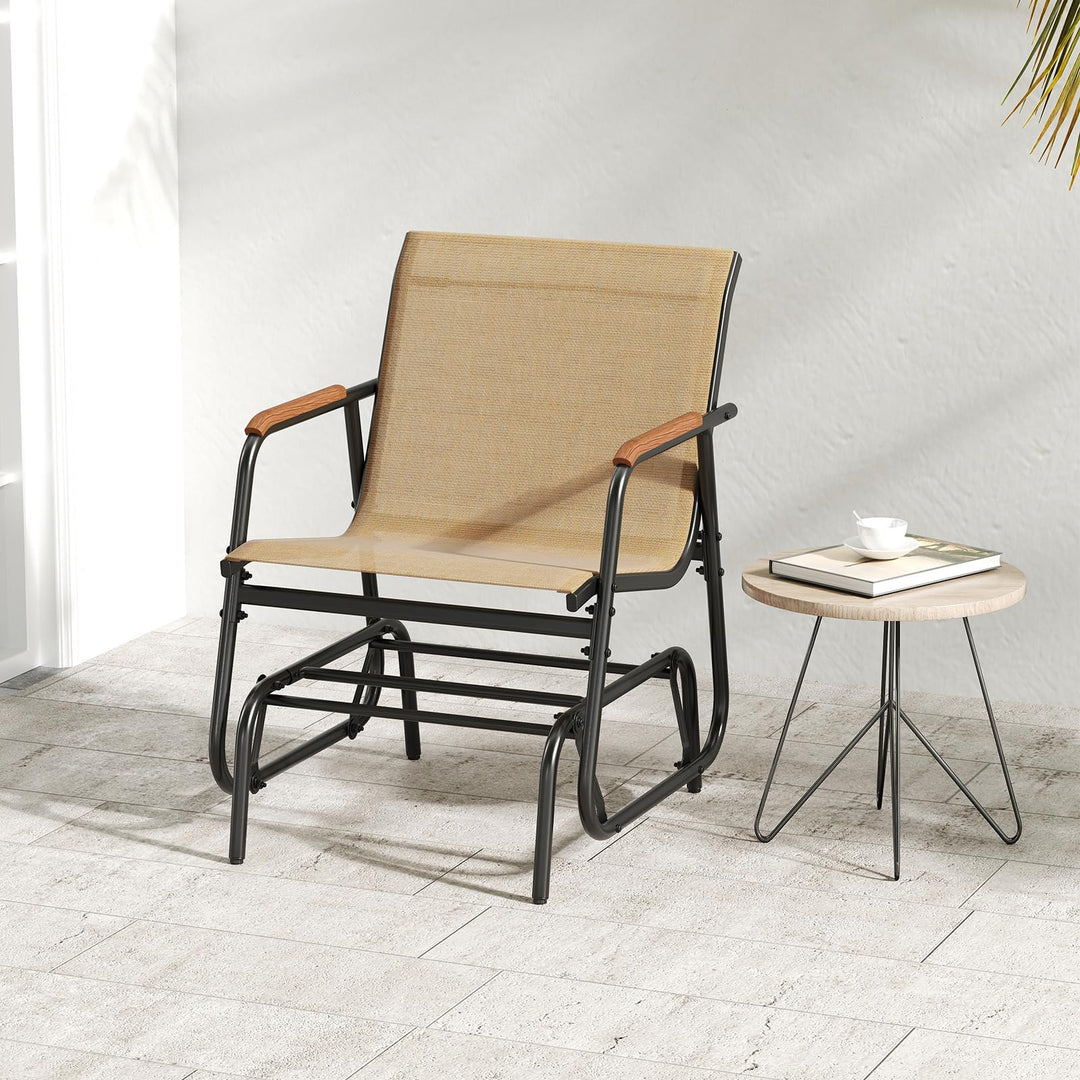 Giantex Swing Rocking Chair with Breathable Fabric Seat