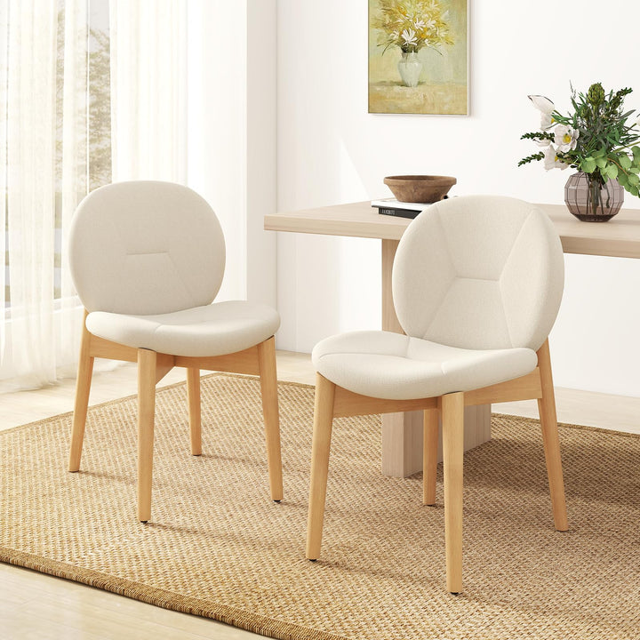 Giantex Soft Upholstered Boucle Kitchen Chairs with High-Density Sponge Padded