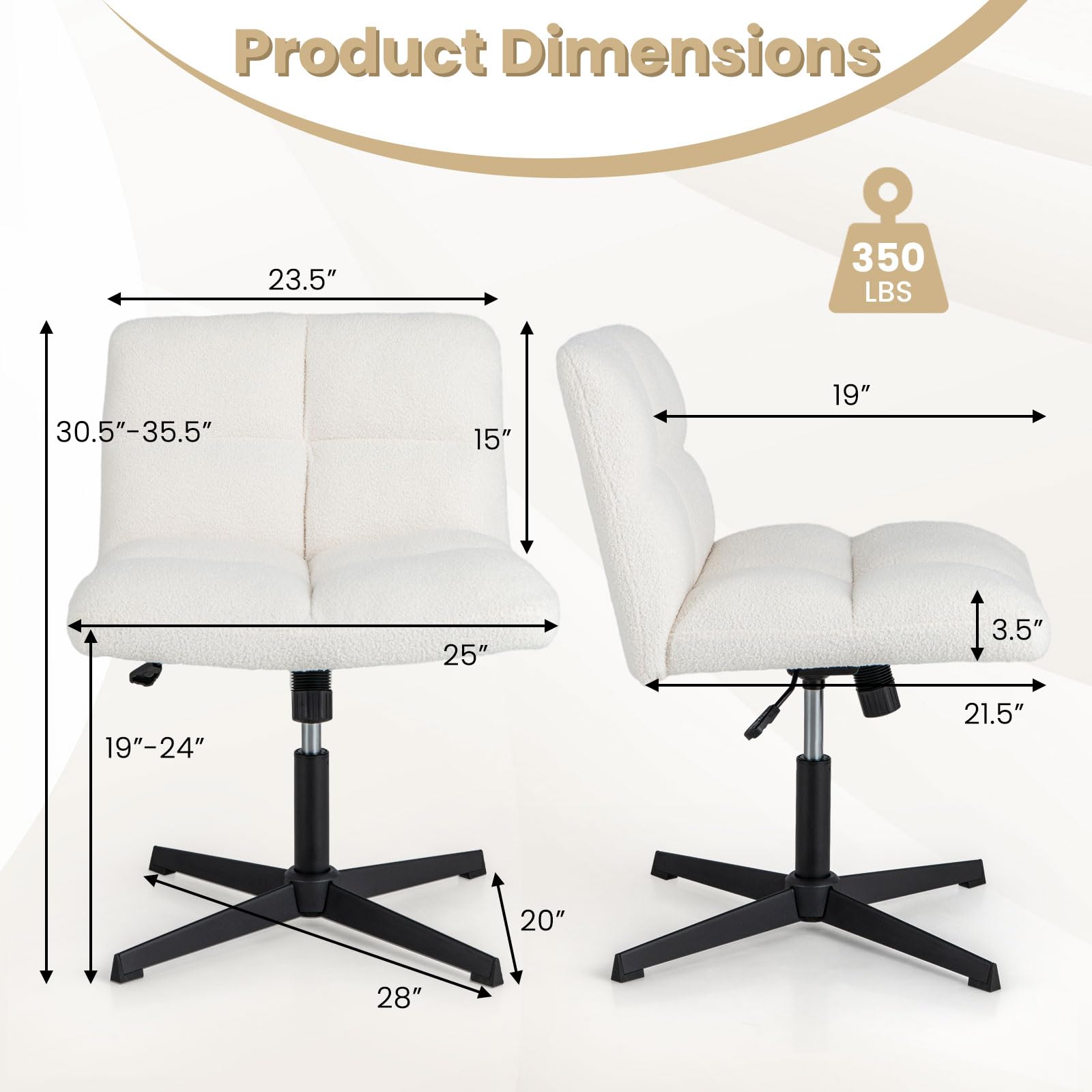 Cross Legged Office Chair - Giantex