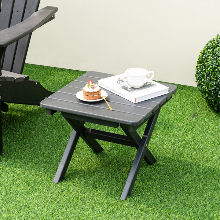 Giantex Outdoor Folding Side Table - Foldable Weather-Resistant HDPE Adirondack Table