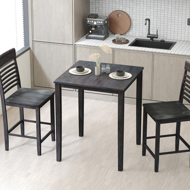 Giantex Square Dining Table with Solid Wood Frame