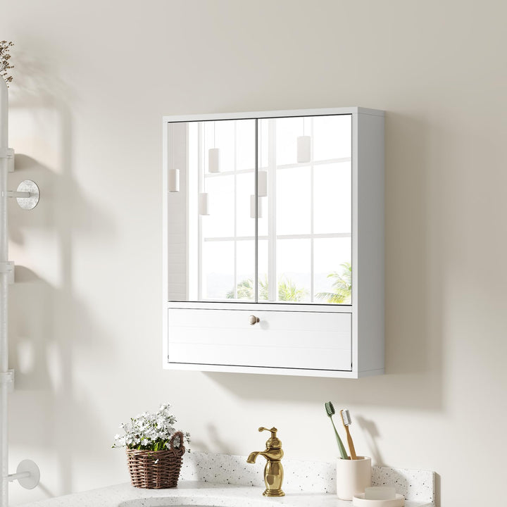 Giantex Bathroom Wall Mount Cabinet with Mirrored Doors