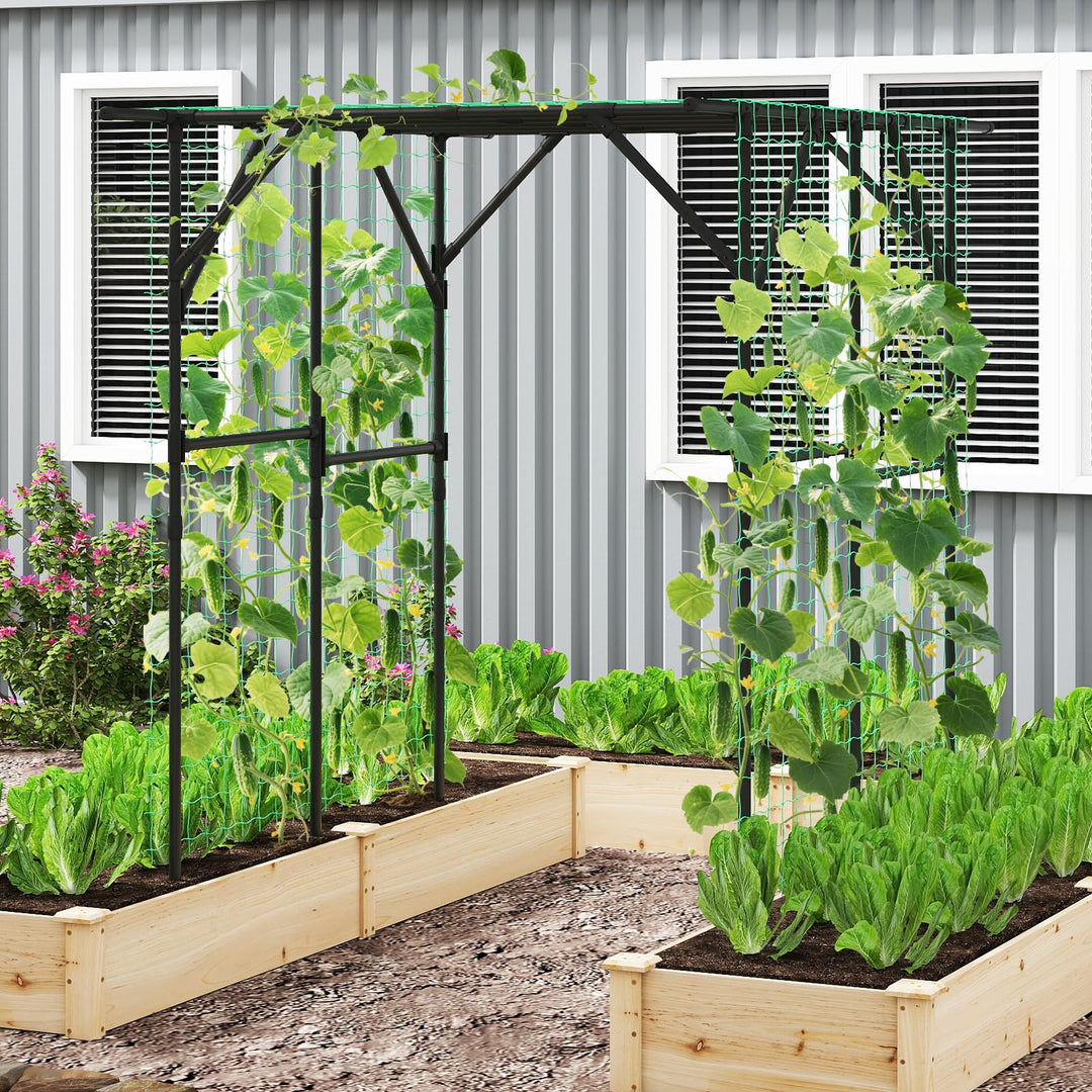 Giantex Outdoor Grape Vine Trellis for Climbing Plants 79" x 59" x 78" Large Garden Arch