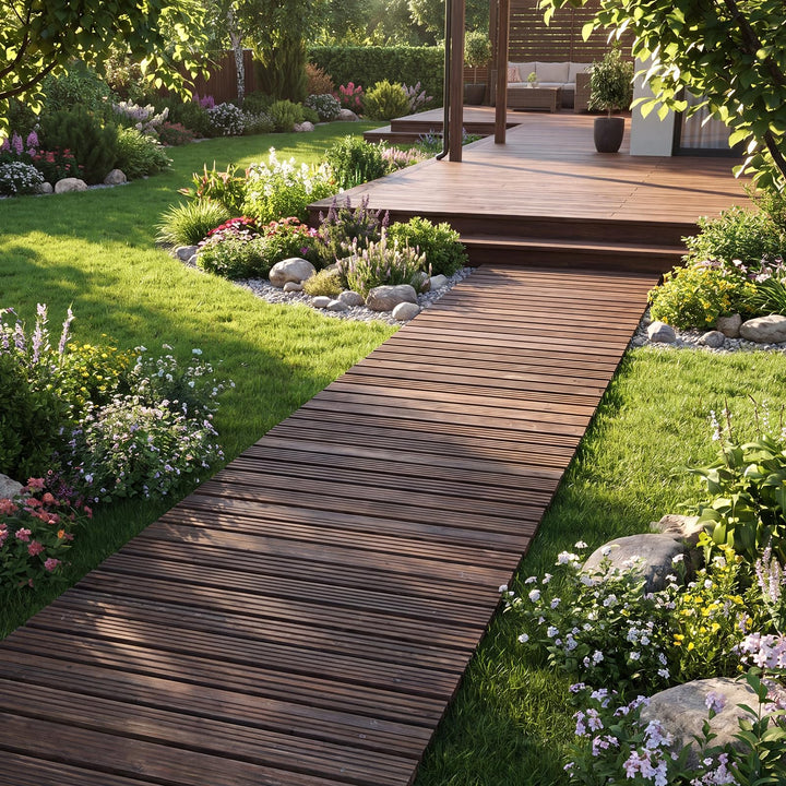 Giantex 12 FT Wooden Garden Pathway (1/2)