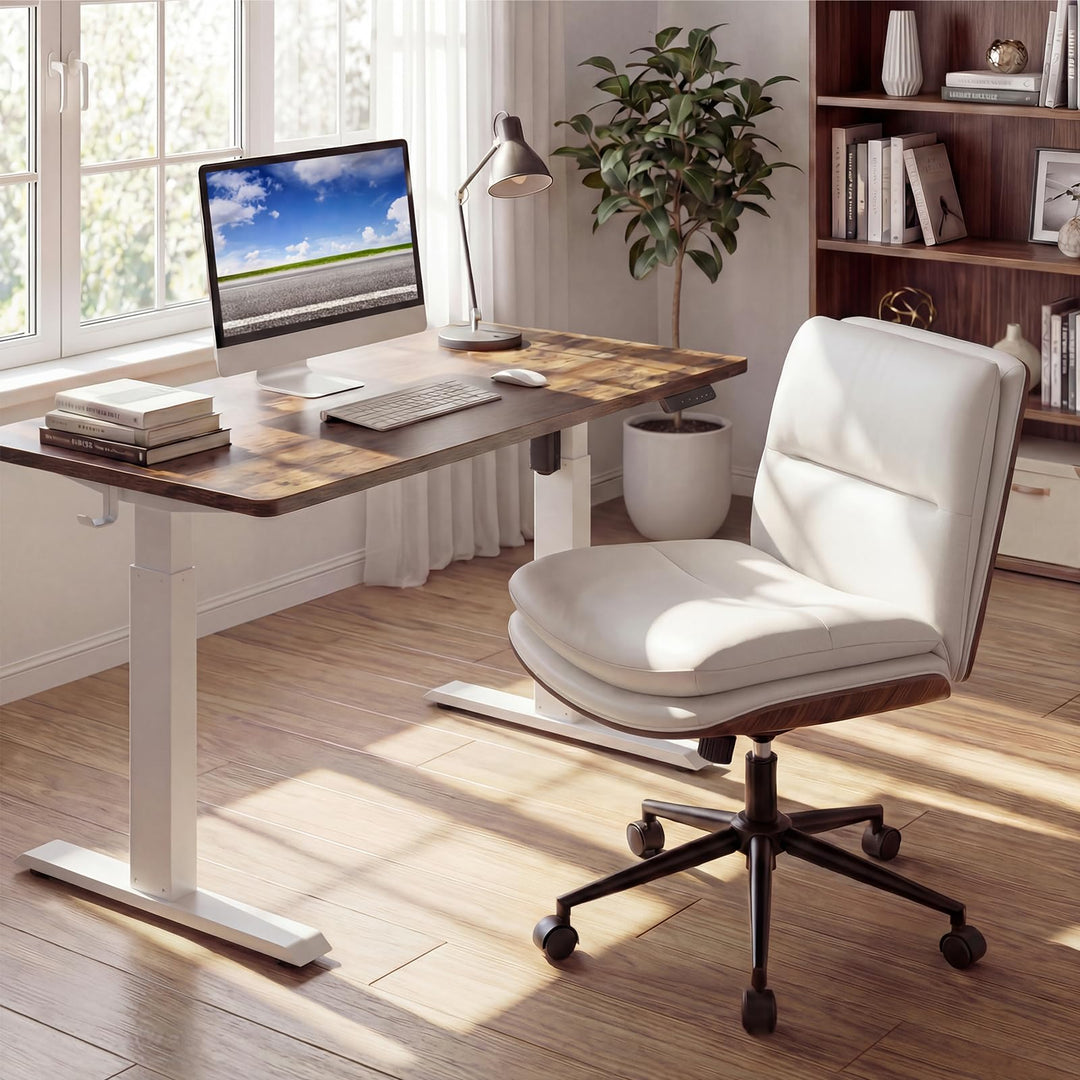 Giantex Armless Office Chair with Wheels for Home Office &amp; Bedroom