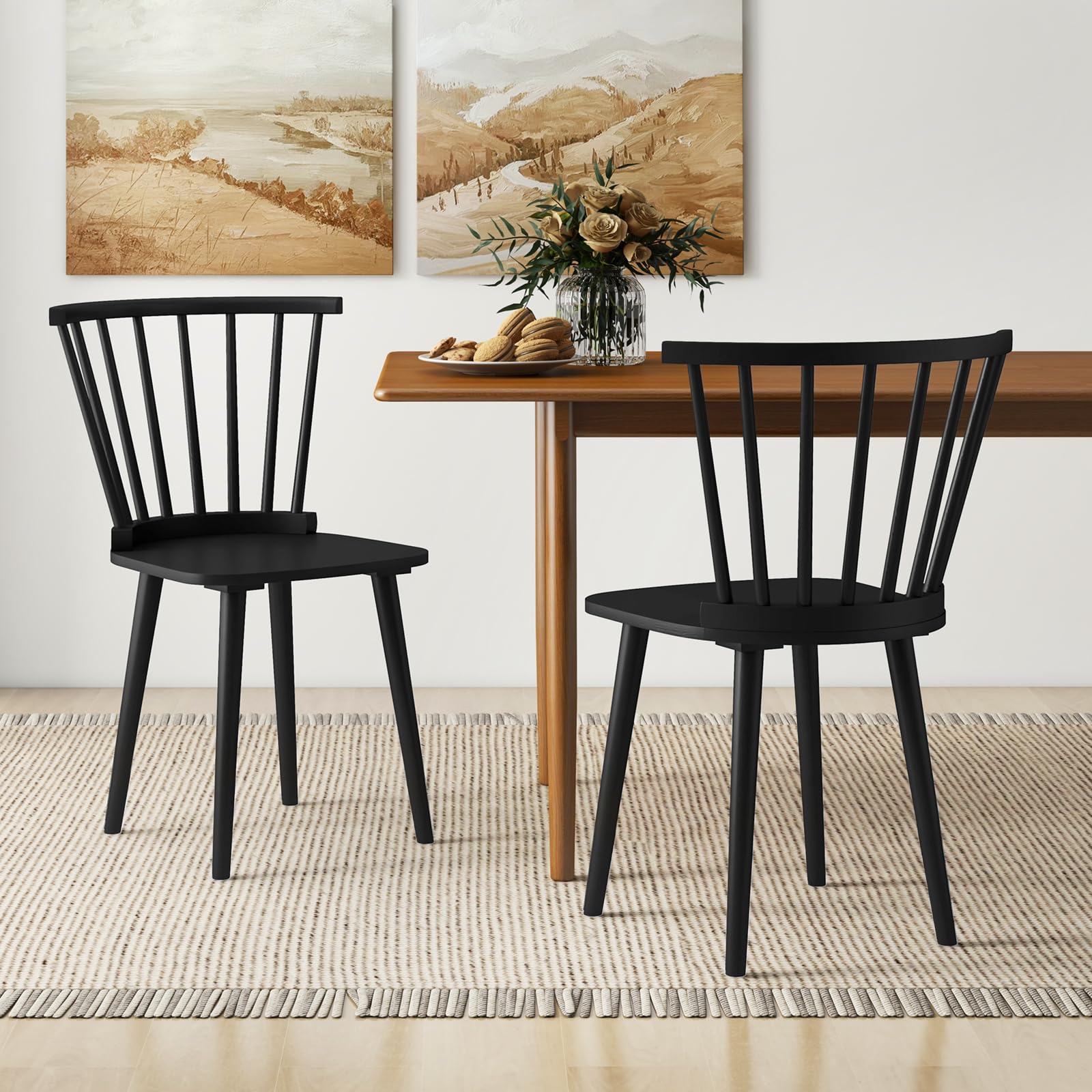 Giantex Wood Dining Chair, Windsor Dining Chairs