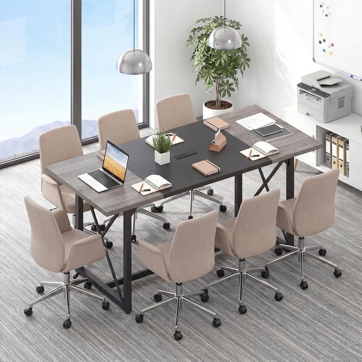 Giantex 6FT Large Rectangle Conference Table with Power Outlets (1/2)