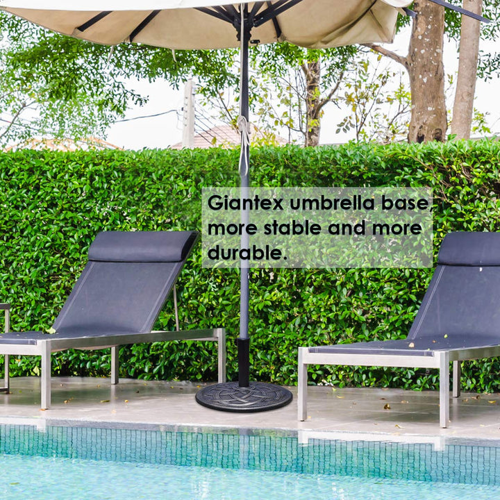 Giantex 22" 43lbs Patio Market Umbrella Base, Classic Round