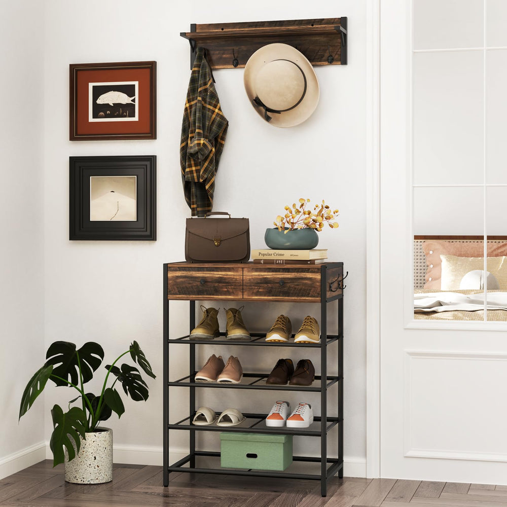 Astimey Shoe Bench, Lift Top Shoe Storage Bench, Adjustable Shelf