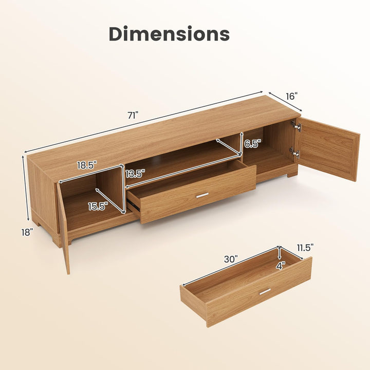 Giantex Farmhouse Rustic TV Stand for TVs up to 80"