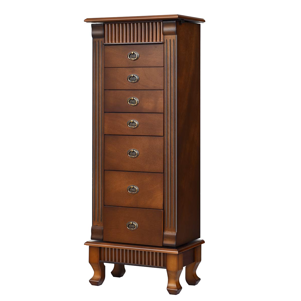 Standing Jewelry Armoire Cabinet Storage Chest - Giantex
