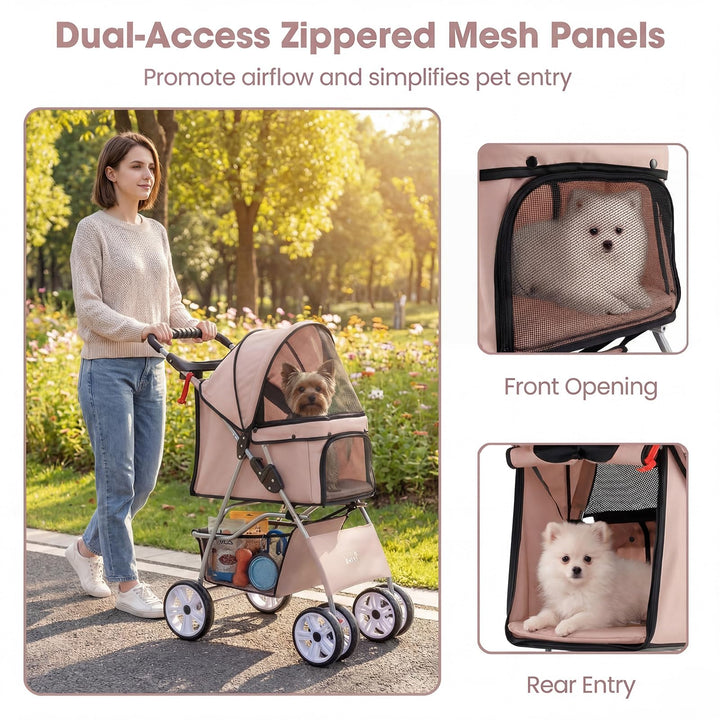Giantex Foldable Pet Stroller for Small Dogs &amp; Cats