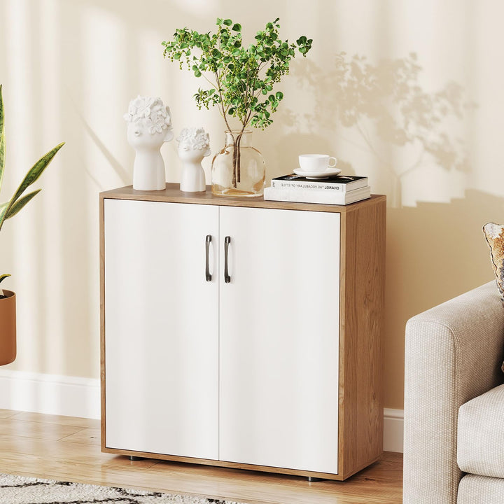 2-Door Kitchen Storage Cabinet with 5-Position Adjustable Shelf & Anti-Tipping Kits