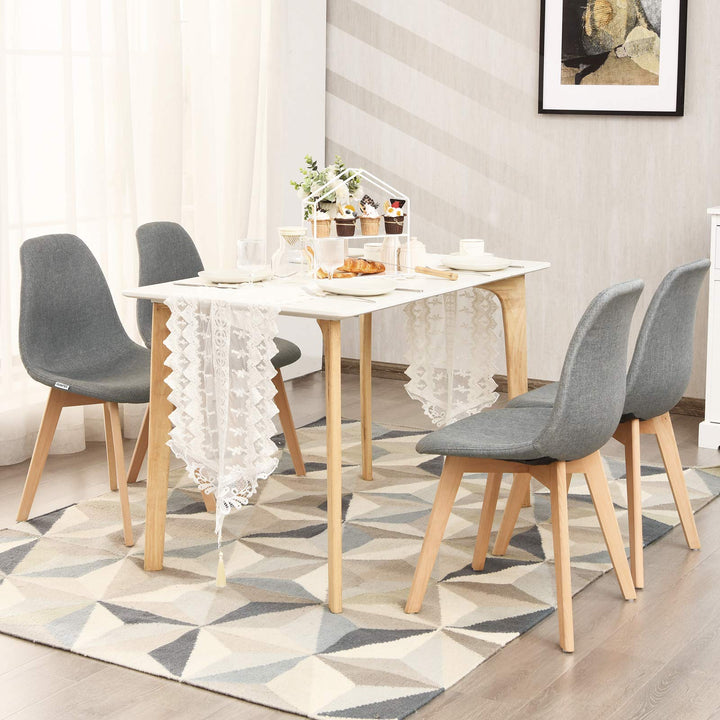 Giantex Set of 2 or 4 Modern Fabric Dining Chairs, Upholstered Accent Chair, Grey