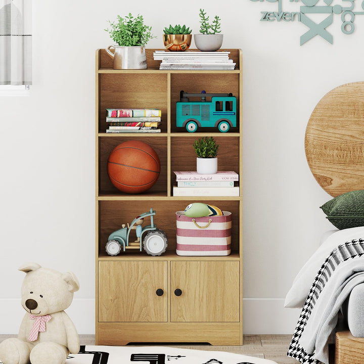 Giantex 4 Tier Bookcase with Doors for Living Room