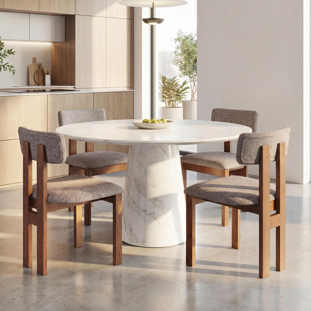 Giantex Upholstered Kitchen Chairs with Curved Backrest
