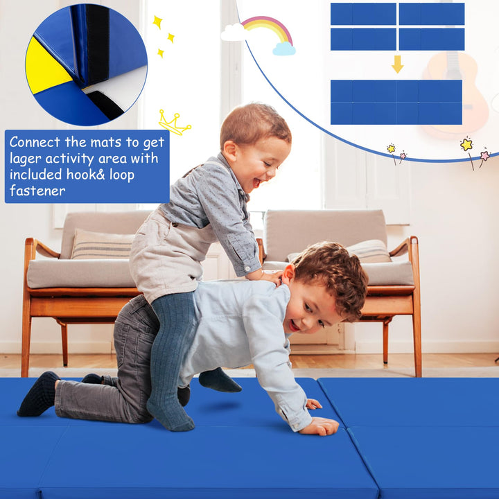 Giantex 6'x 2' Gymnastics Mat, 2" Thick Folding Tumbling Mat with Hook and Loop Fastener