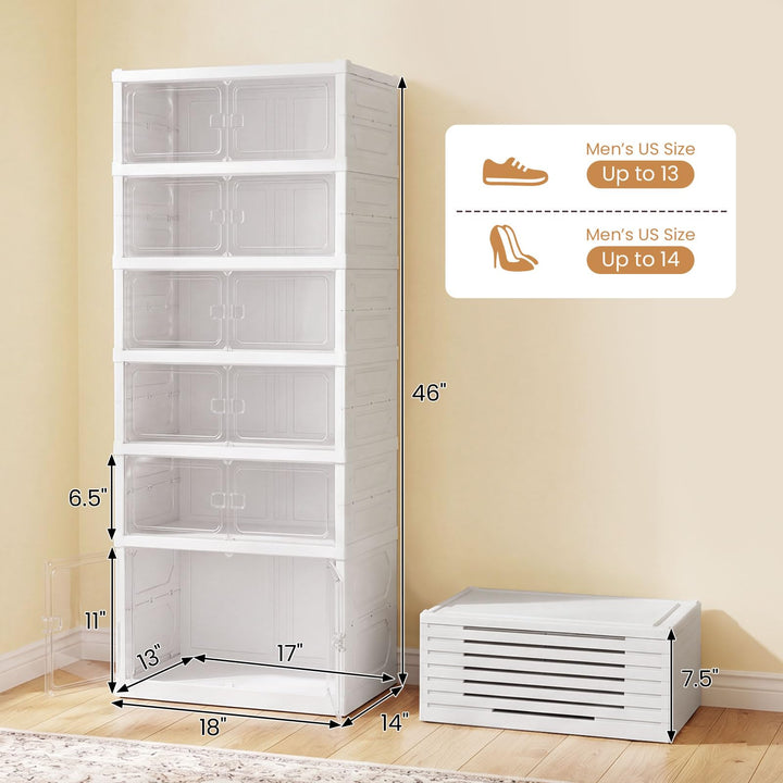 Giantex 6-Tier Foldable Shoe Rack Organizer