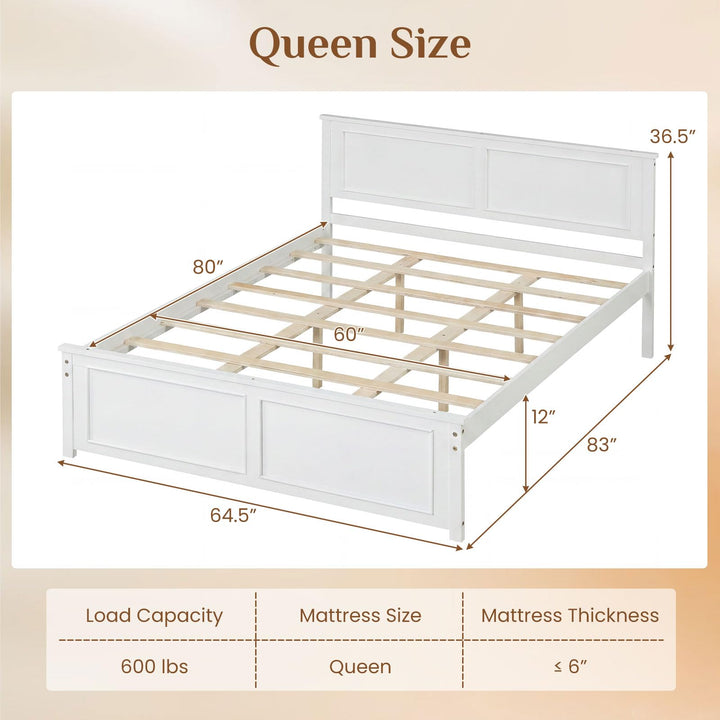 Giantex Wood Queen/Full/Twin Size Farmhouse Solid Platform Bed