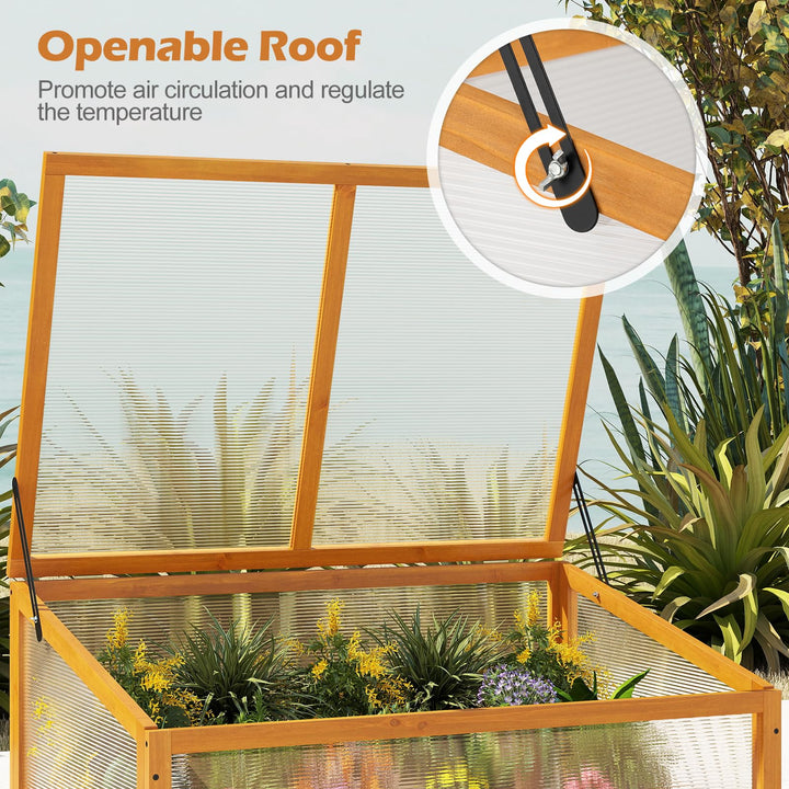 Giantex Portable Raised Planter Bed Protection with Transparent Flip-top Roof