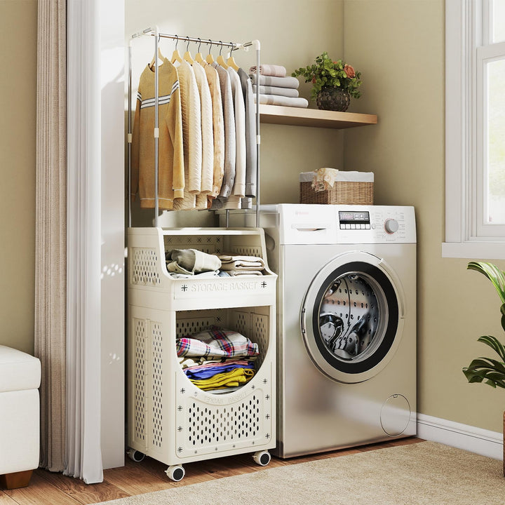 Giantex 3-Tier Laundry Cart with Hanging Rack