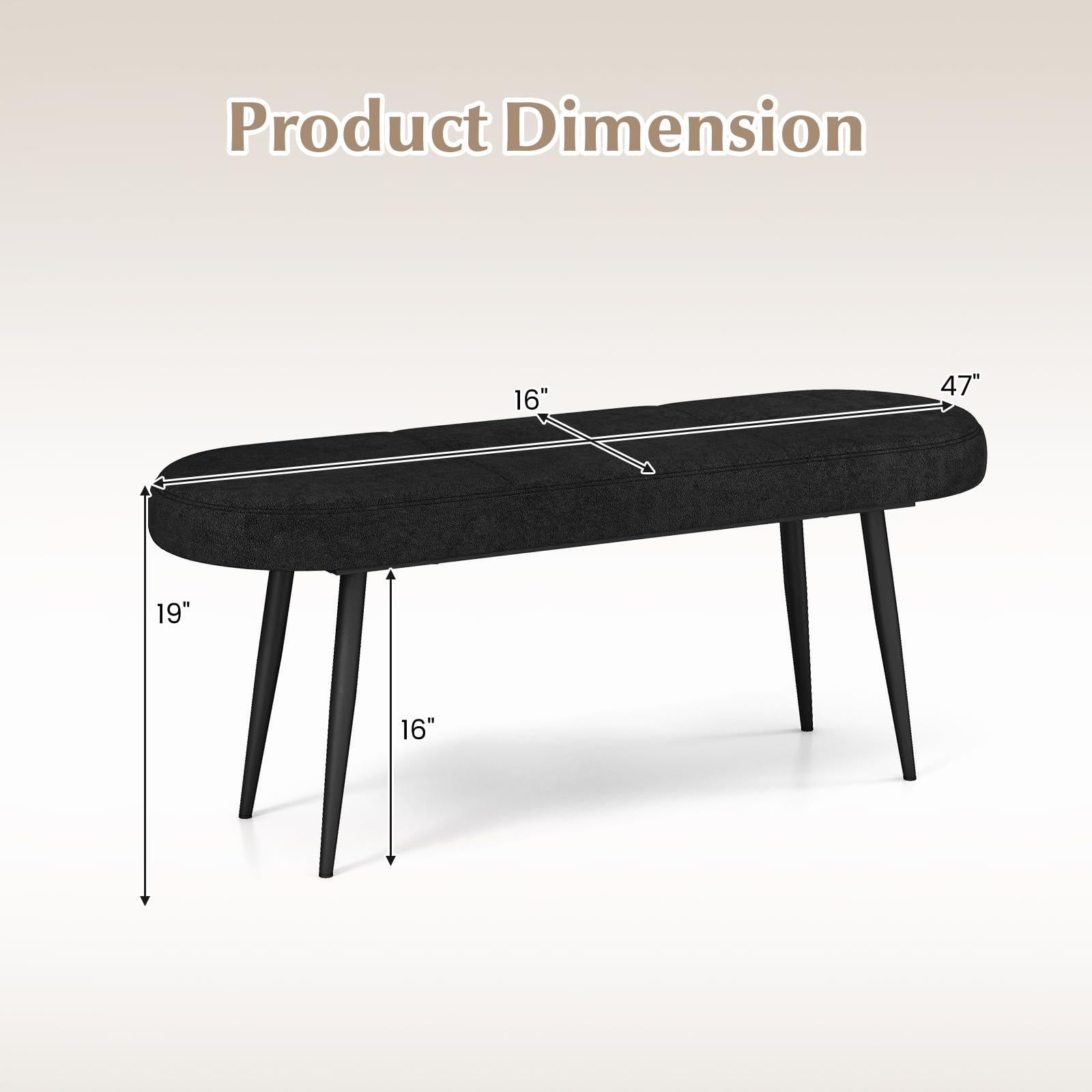 Giantex 47 inch Entryway Bench - End of Bed Bench