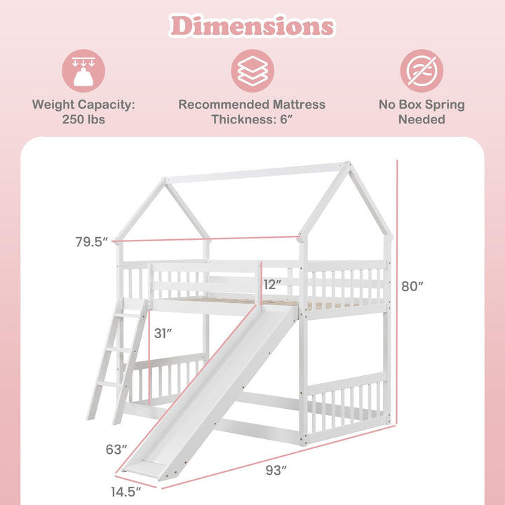 Giantex Wood Kids Bunk Bed with Slide & Ladder