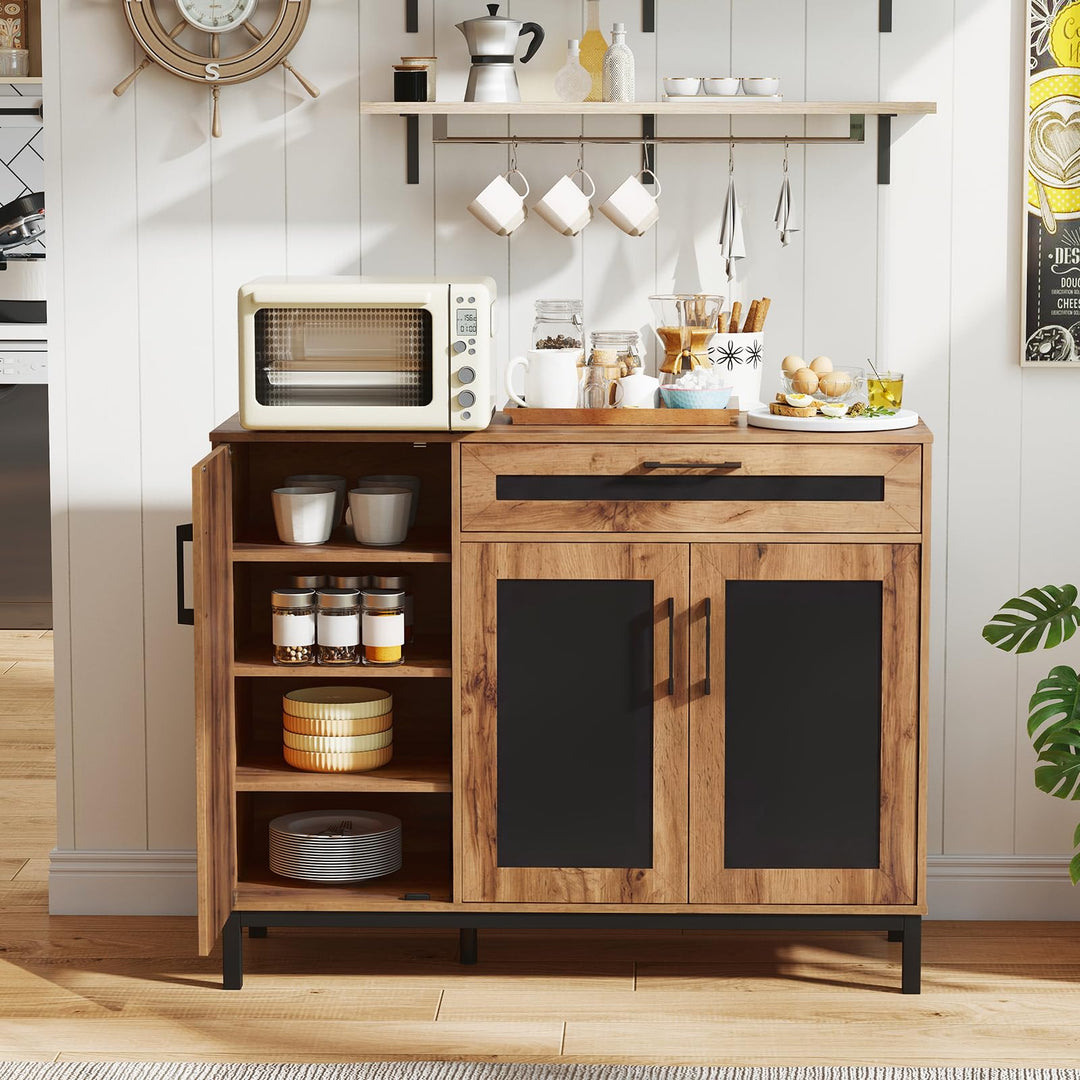 Giantex 48" Buffet Cabinet with Storage 3-Door Large Farmhouse Sideboard