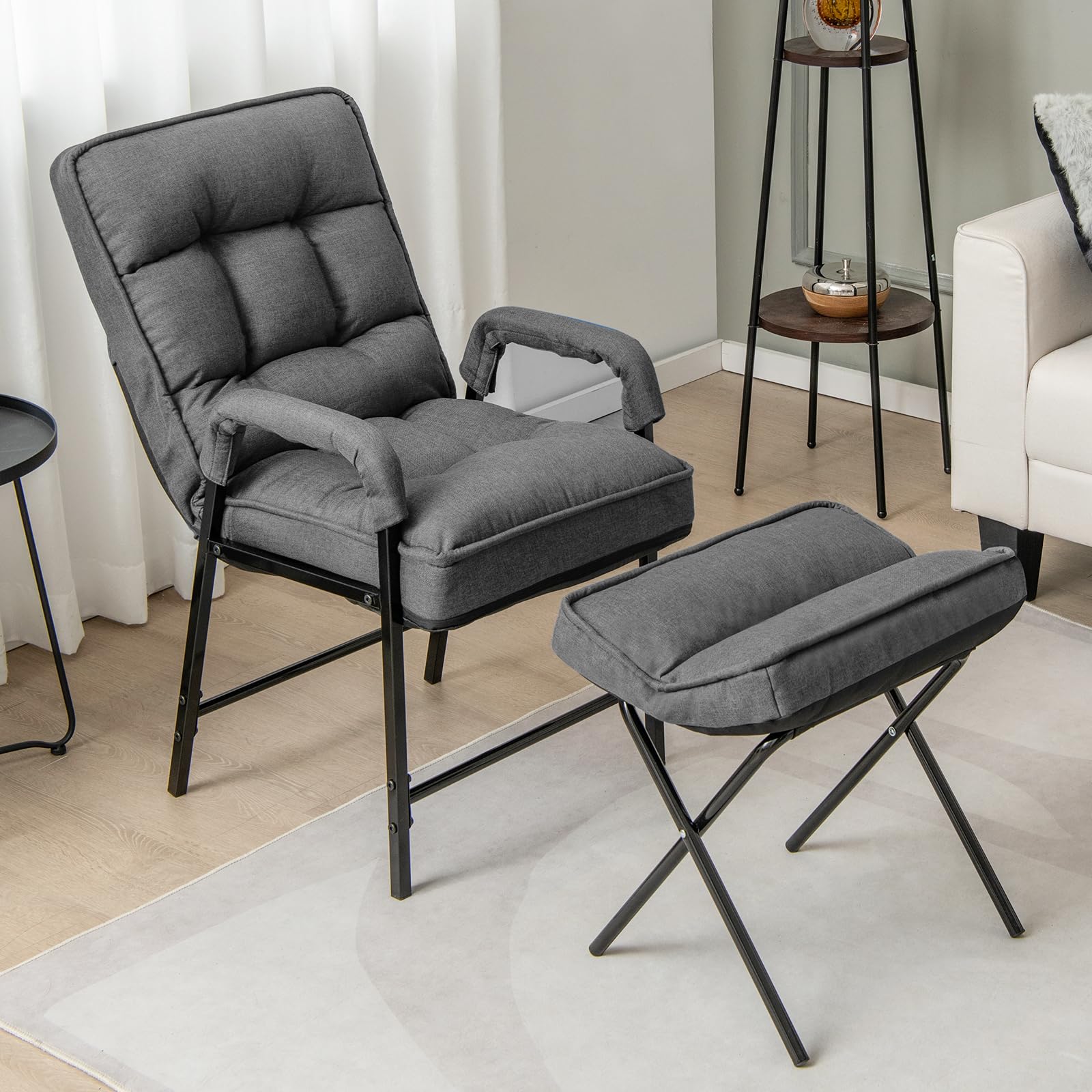 Giantex Modern Accent Chair with Ottoman