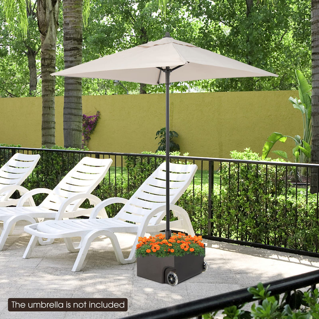 green heavy duty patio umbrella base Buy 150lbs Heavy Duty Filled Umbrella Base with Wheels