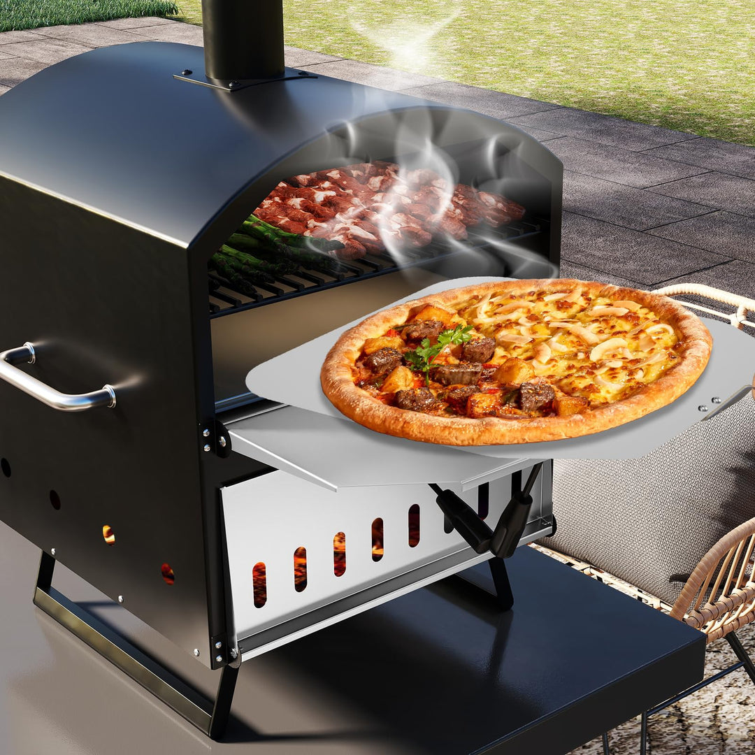 Giantex Wood Fired Outdoor Pizza Oven with 16-Inch Pizza Stone