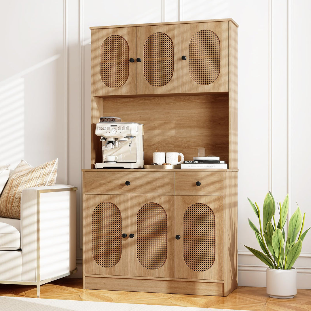 Giantex Kitchen Hutch, 71" Tall Boho Pantry Cabinet