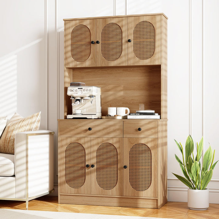 Giantex Kitchen Hutch, 71" Tall Boho Pantry Cabinet