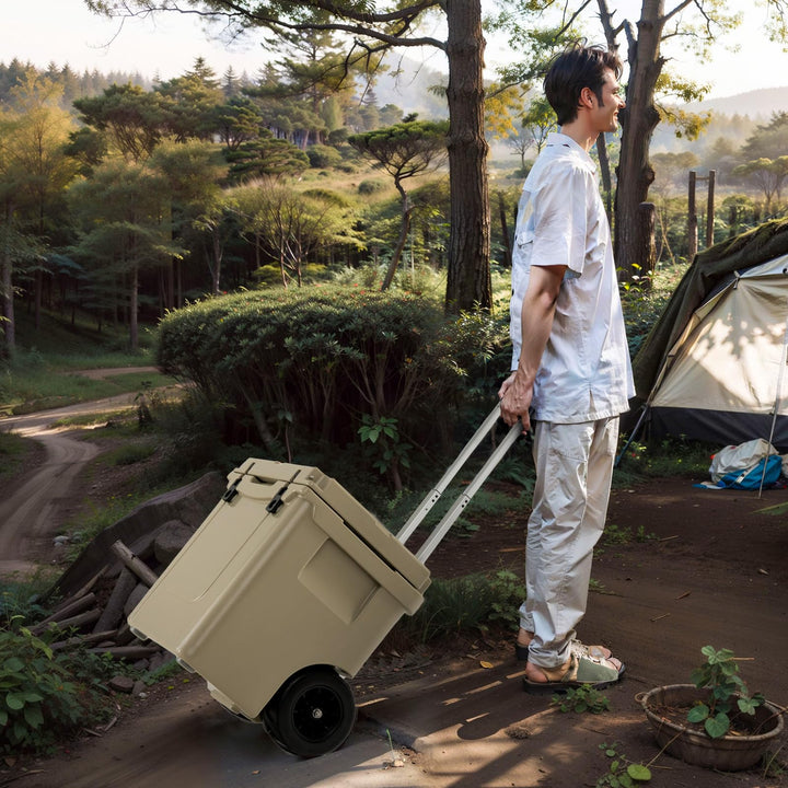 Giantex Cooler with Wheels, 45 Quart Rolling Cooler with All Terrain Wheels