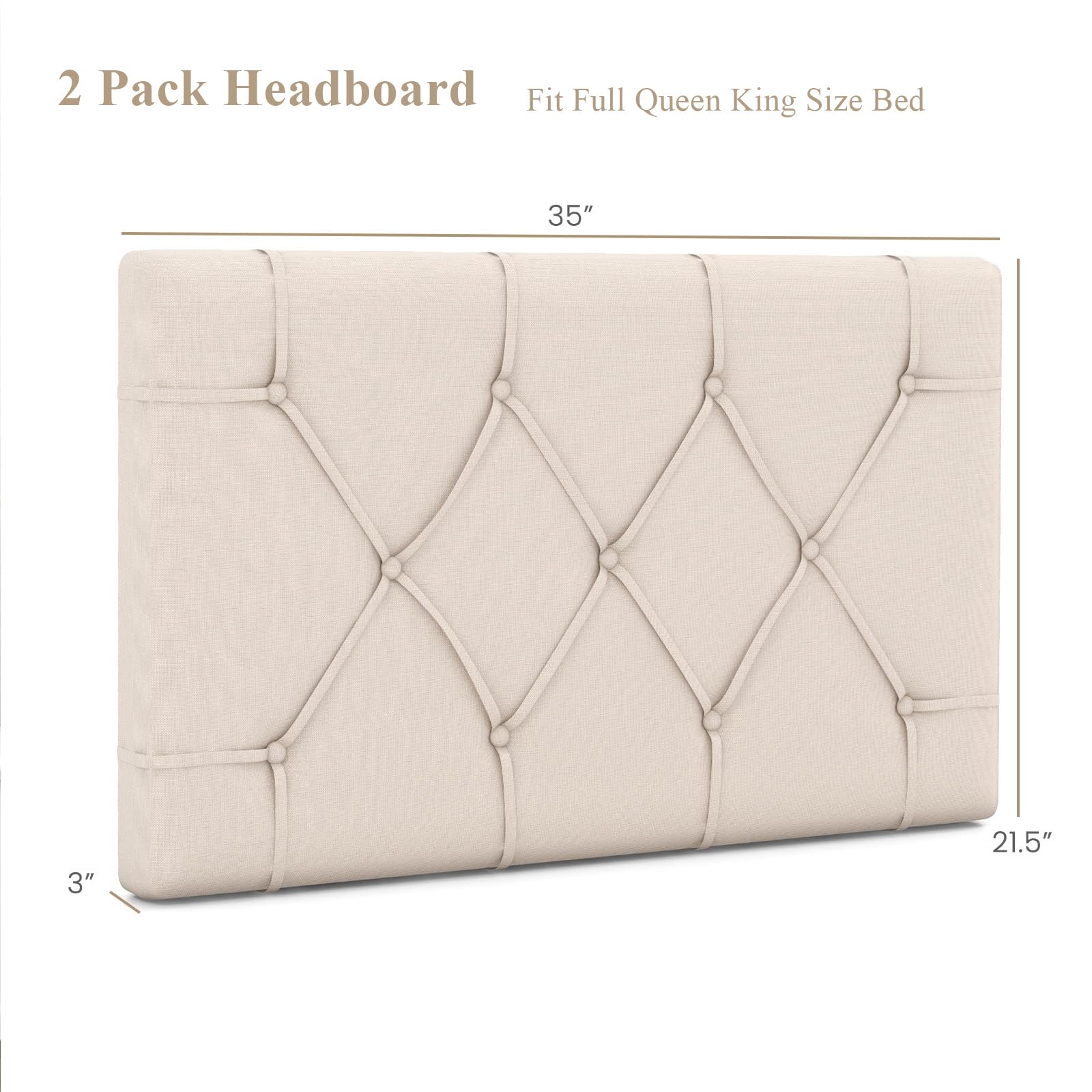 Giantex Upholstered Headboard for Full/Queen/King Size Bed