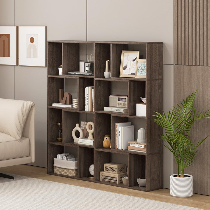 Giantex 8-Cube Geometric Bookshelf Set of 1/2, 4-Tier High Bookcase, 48" Modern Storage Organizer