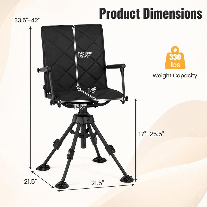 GIANTEX Swivel Hunting Chair w/ Removable Cushion