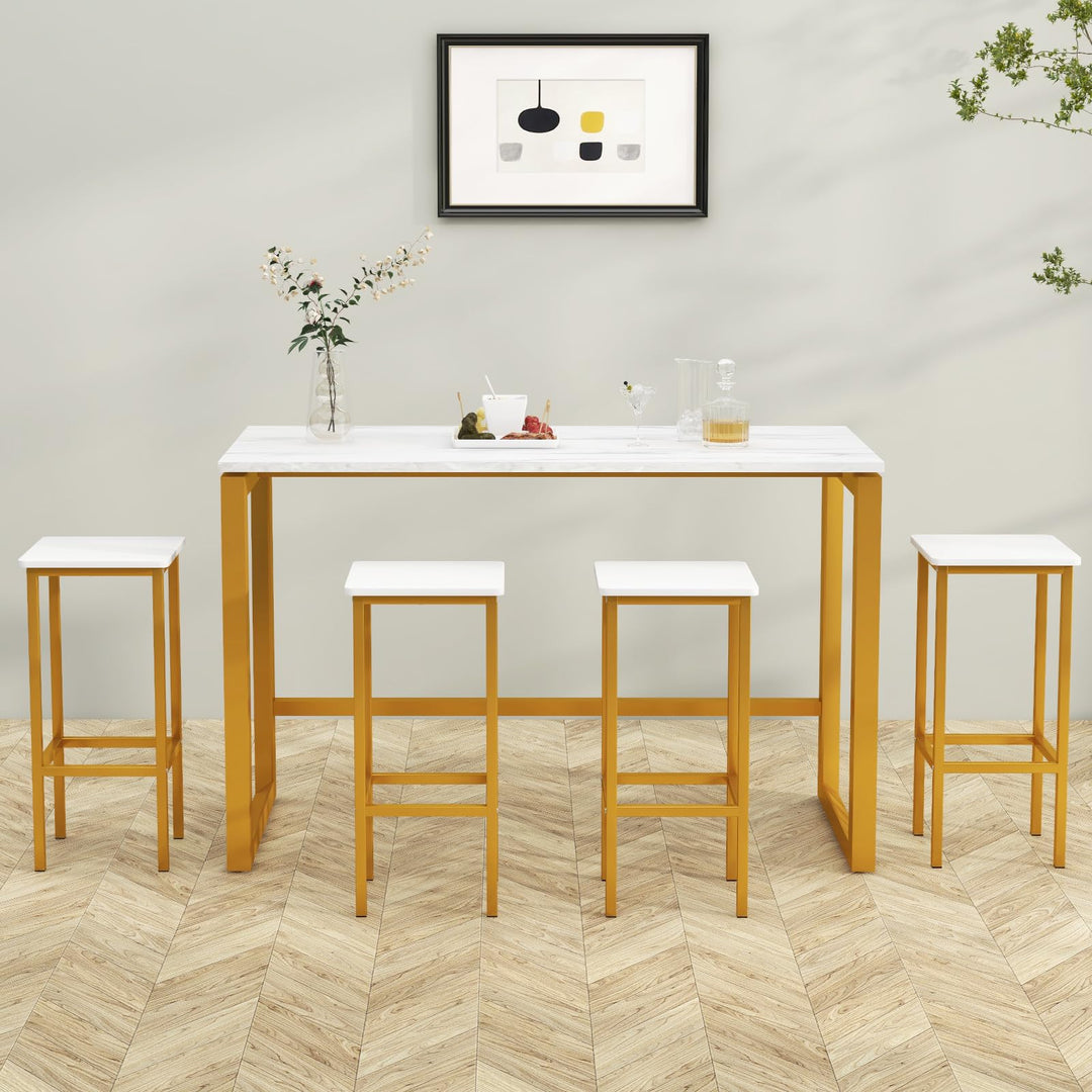 Giantex Bar Stools Set of 4, 26" Backless Barstools with Metal Legs & Footrest, Breakfast Bar Dining Chairs