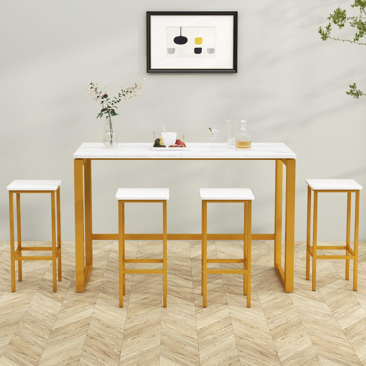Giantex Bar Stools Set of 4, 26" Backless Barstools with Metal Legs & Footrest, Breakfast Bar Dining Chairs