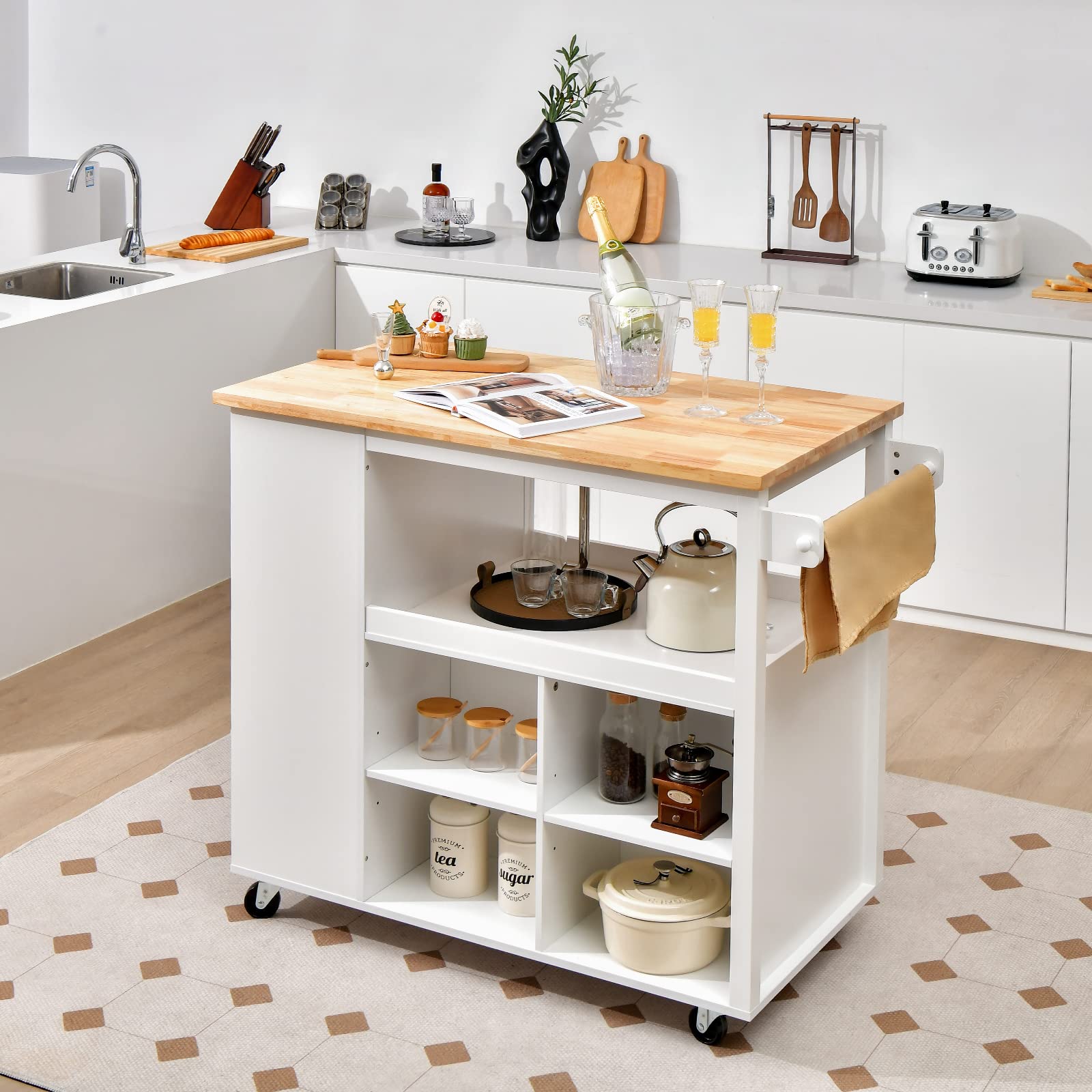 Mobile Kitchen Island Cart - Giantex