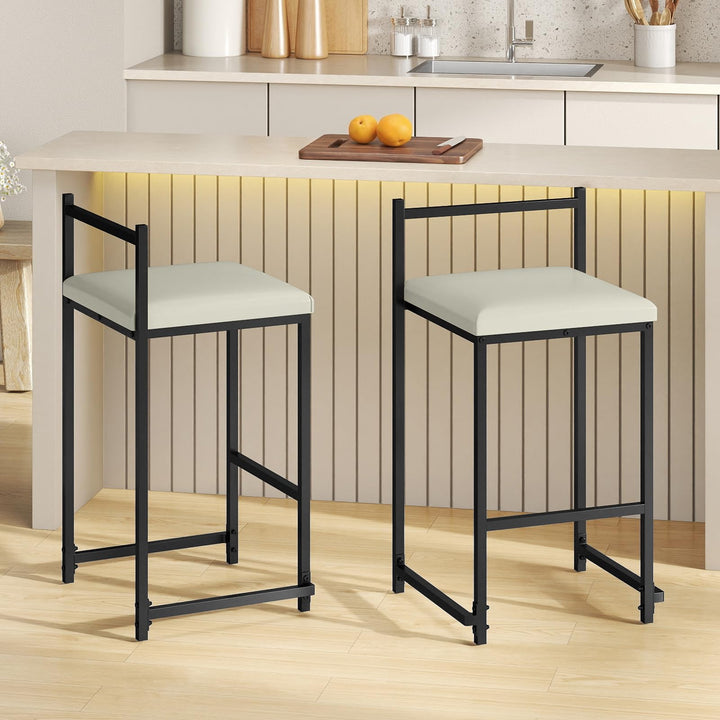 Giantex 26 Inch Modern Metal Bar Stools Set of 2/4 Armless Bar Chairs with Low Back