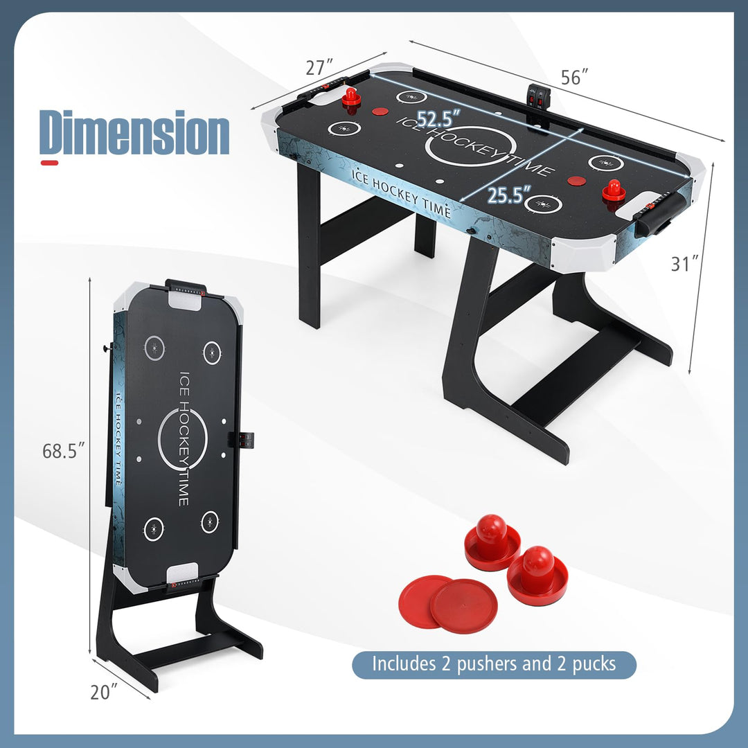 Giantex 56 Inch Foldable Arcade Hockey Game Table with LED Digital Scoreboard