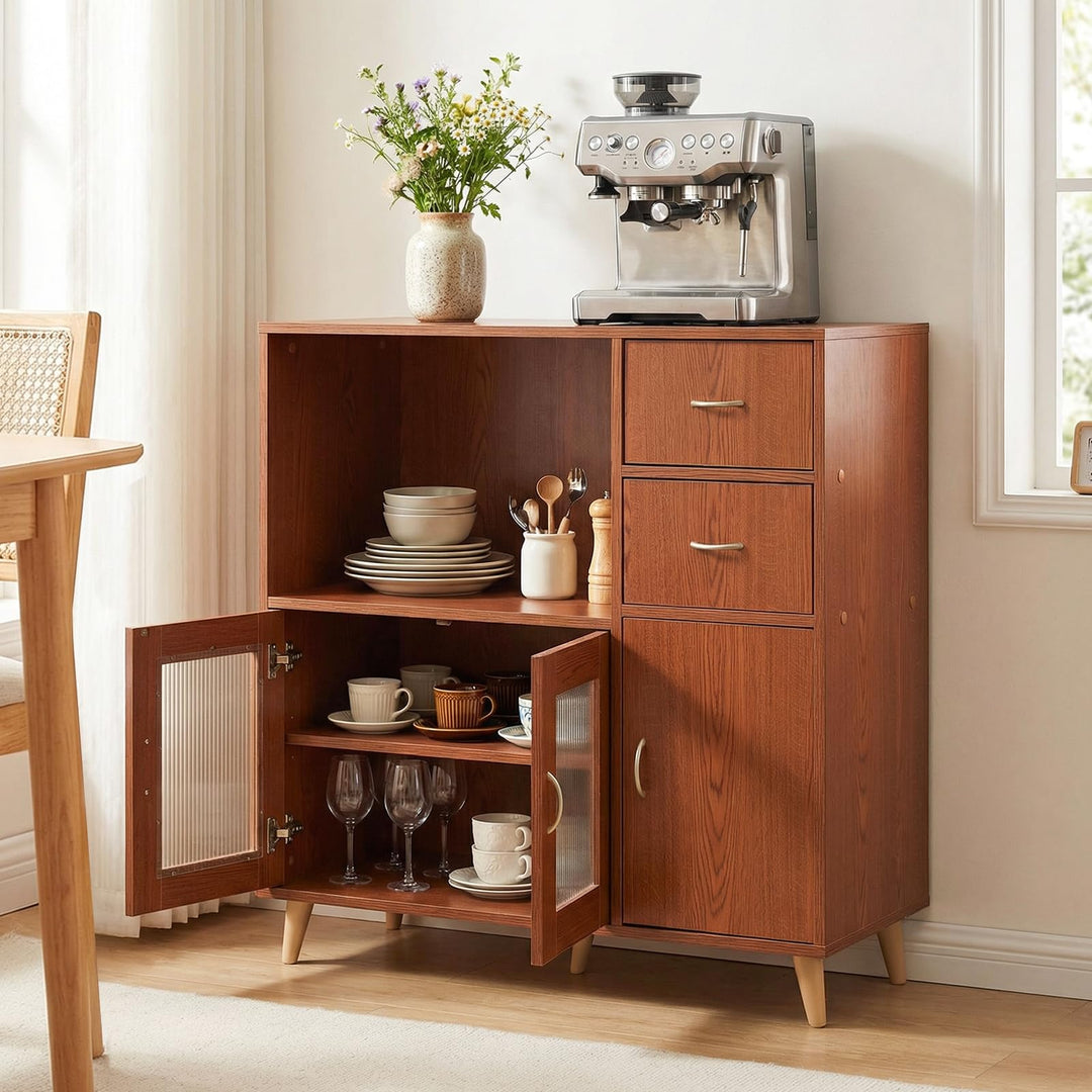 Giantex 36 Inch Sideboard Buffet Cabinet with Open Compartment