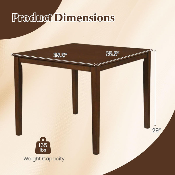 Giantex 35.5" Square Kitchen Table with Solid Rubber Wood Legs  for 4