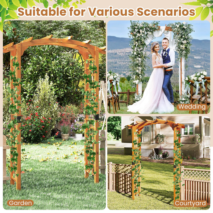 Giantex Wooden Wedding Arch for Ceremony Party