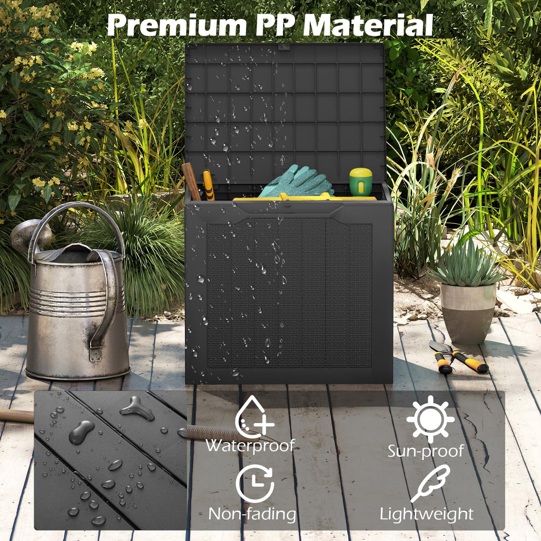 Giantex 25 Gallon Outdoor Storage Box with Lockable Lid