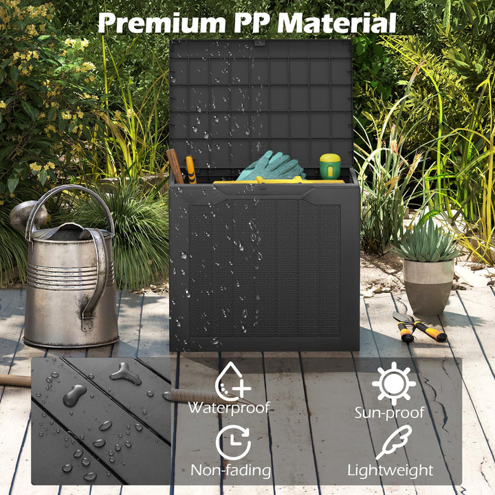 Giantex 25 Gallon Outdoor Storage Box with Lockable Lid