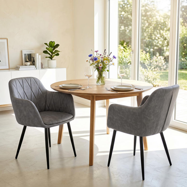 Giantex Dining Chairs Set with Curved Back &amp; Wide Seat