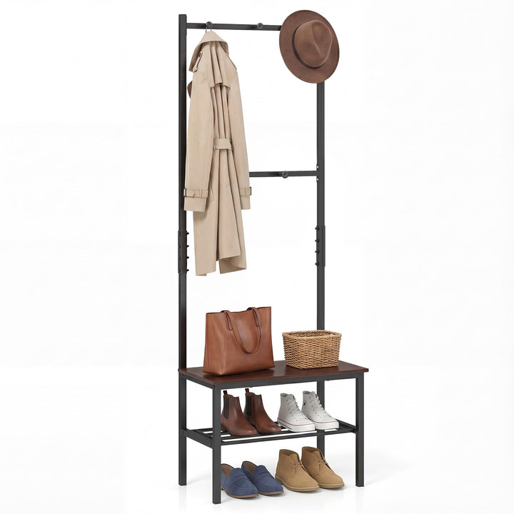 Giantex 3 in 1 Hall Tree with Bench and Shoe Storage